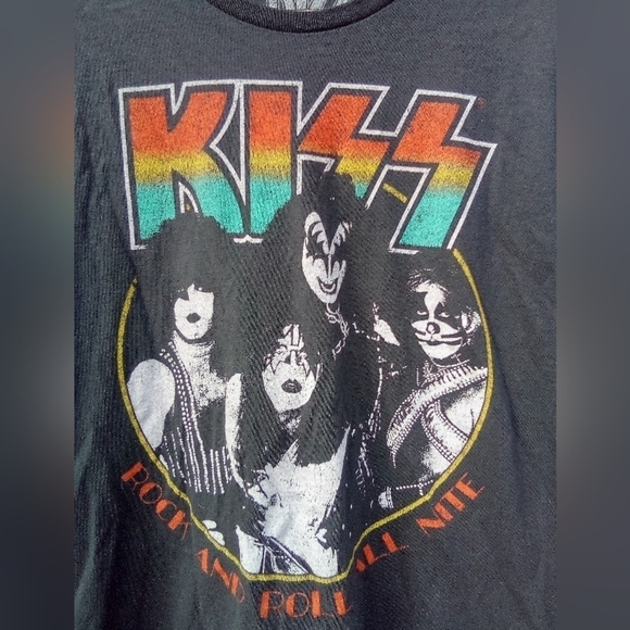 Men's Kiss Gray T Shirt Size Large L Women's Unisex Rock & Roll Band - Picture 1 of 3